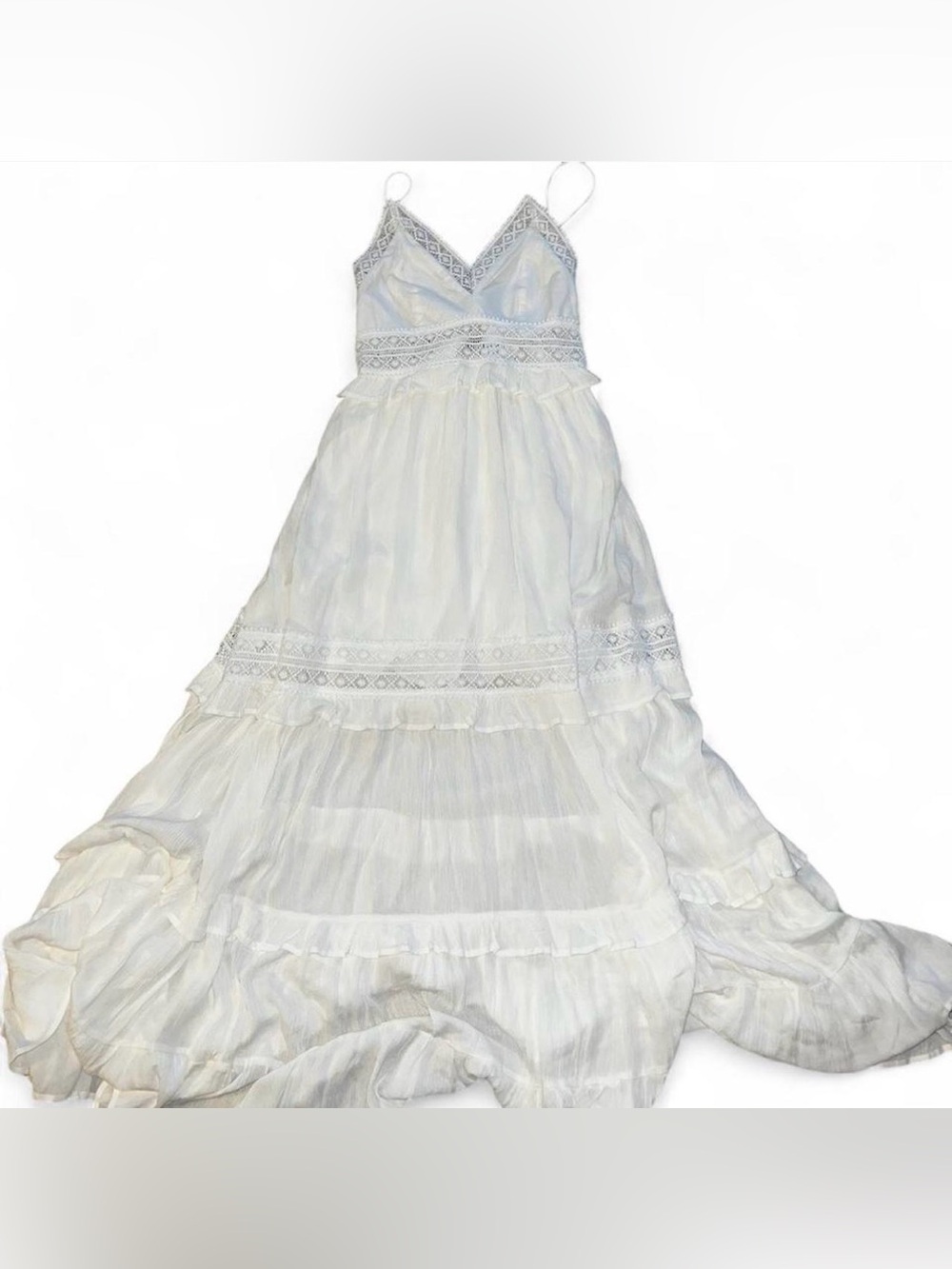 Hello Molly White Lace-Trim Dress